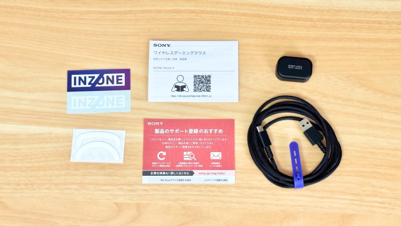 INZONE Mouse-Aの付属品。